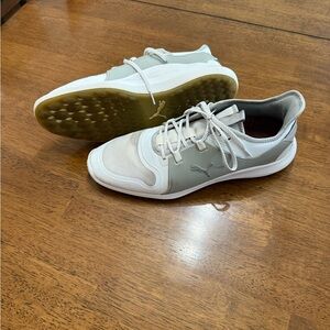 Puma Gray and White Mens Golf Shoes